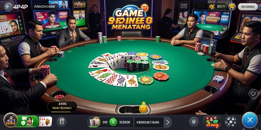 Tampilan gameplay seru dari 4P4P dalam aksi poker.