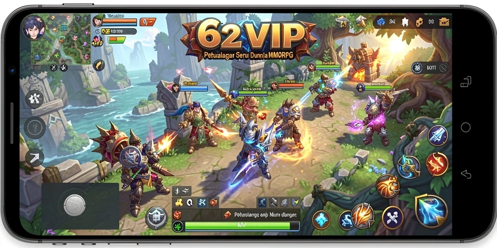 Tangkapan layar gameplay mendebarkan dari dunia 62VIP.
