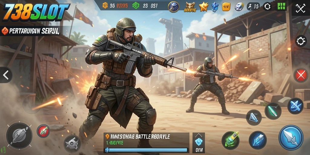 Gameplay mendebarkan dengan aksi Battle Royale yang intens.