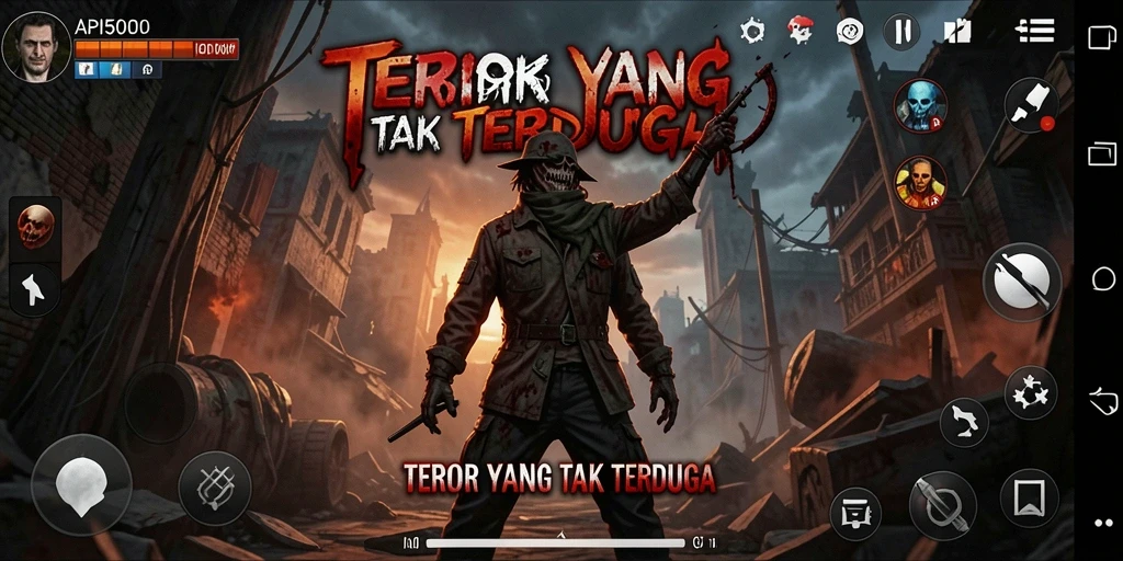 Screenshot menampilkan gameplay menegangkan dan suasana horror yang menyelimuti.