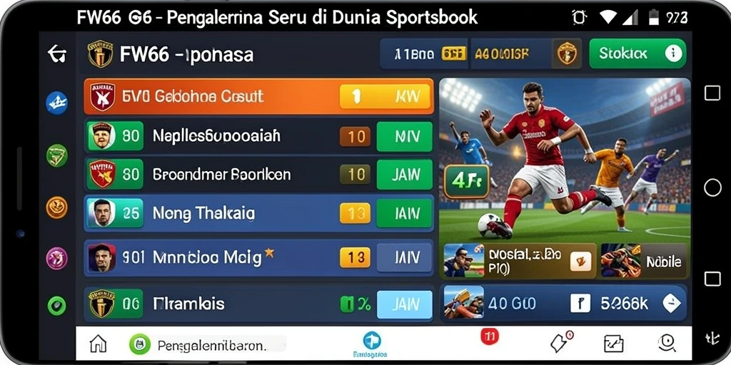 Tampilan utama FW66 menampilkan pilihan taruhan olahraga yang menarik.