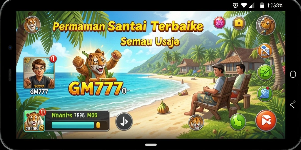 Tangkapan layar GM777 menampilkan gameplay santai dan menyenangkan.