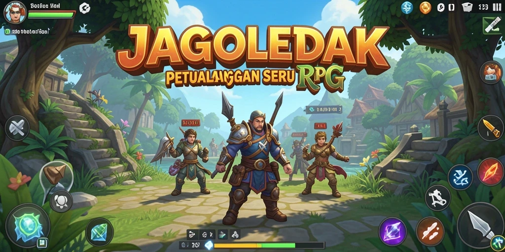 Screenshot JAGOLEDAK menampilkan aksi seru dalam pertempuran RPG.