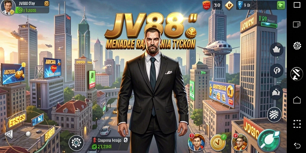 Tampilan gameplay JV88 yang menampilkan simulasi bisnis yang realistis.