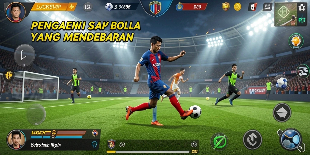 Tangkapan layar LUCKSVIP menampilkan aksi pemain di lapangan.