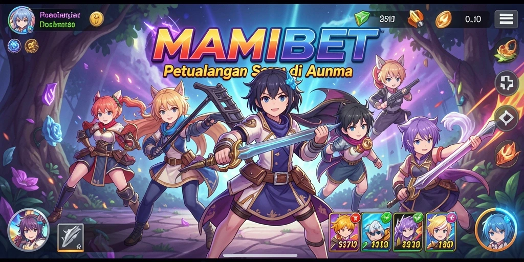 Tangkapan layar gameplay MAMIBET yang penuh aksi dan karakter anime.