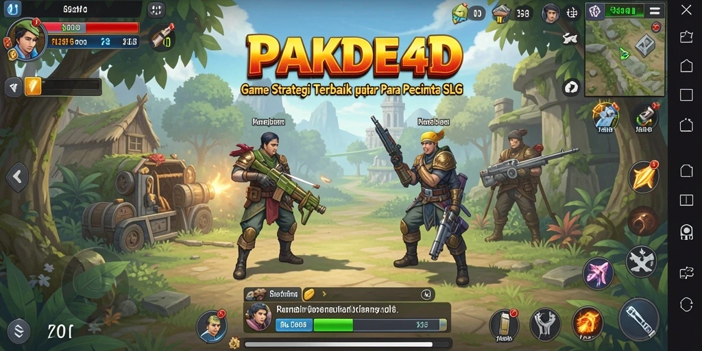 Screenshot utama PAKDE4D menampilkan aksi pertempuran SLG yang mendebarkan.