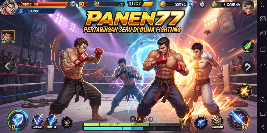 Screenshot gameplay <strong>PANEN77</strong> yang menunjukkan pertarungan epik antar karakter.