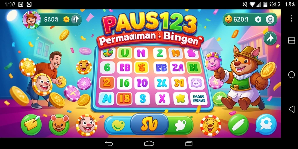 Screenshot utama PAUS123: Menampilkan antarmuka permainan Bingo yang menarik.