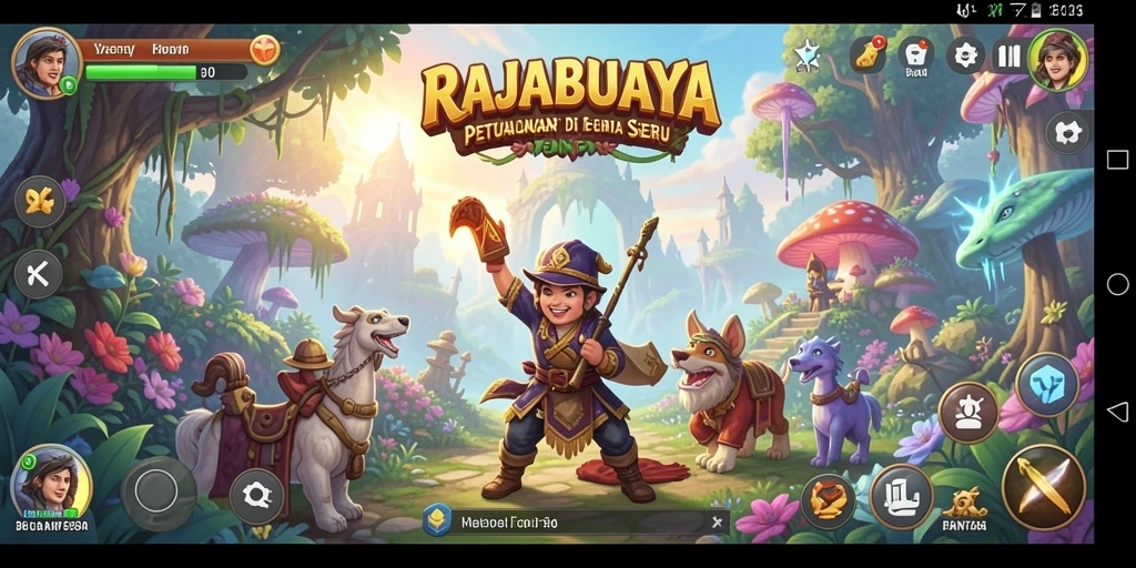 Tampilan gameplay seru dengan karakter yang berpetualang.