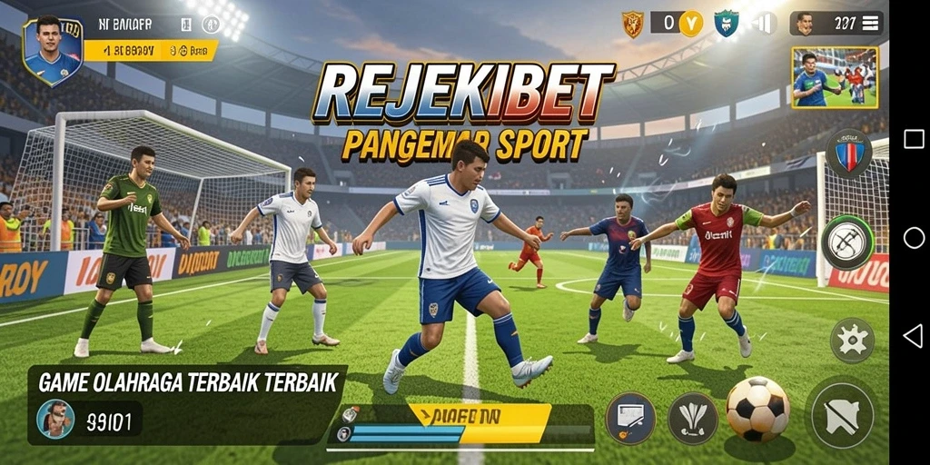 Screenshot utama gameplay REJEKIBET menampilkan aksi seru olahraga.