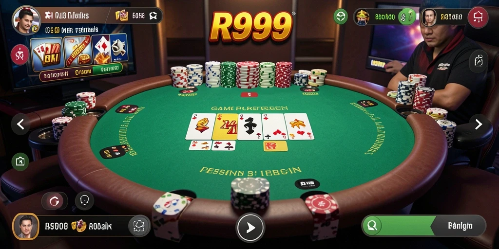 Tampilan menarik dari RR999 saat pemain bertanding di meja poker.