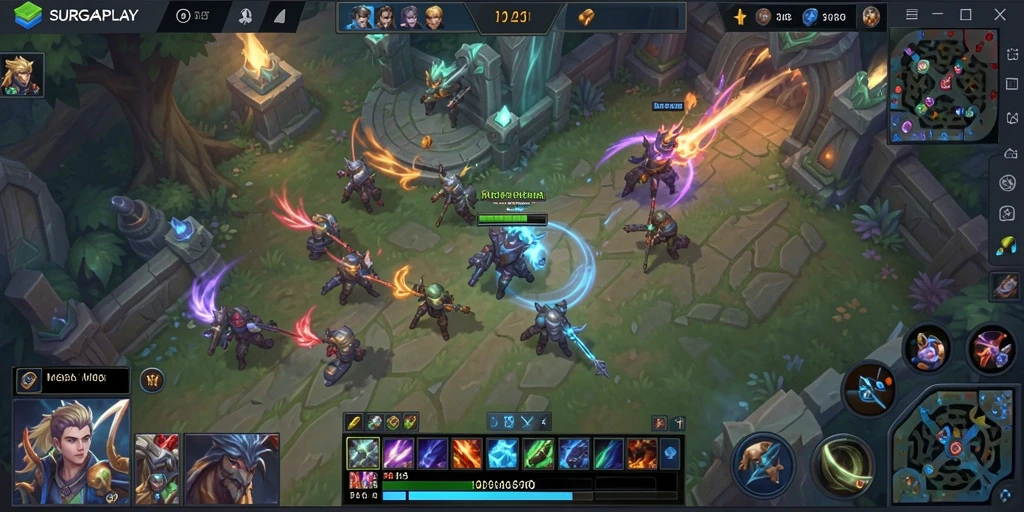 Gameplay seru dan penuh aksi dalam SURGAPLAY.
