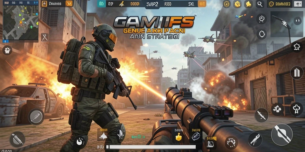 Tampilan gameplay SVIP2 yang intens dan seru saat pertempuran FPS.