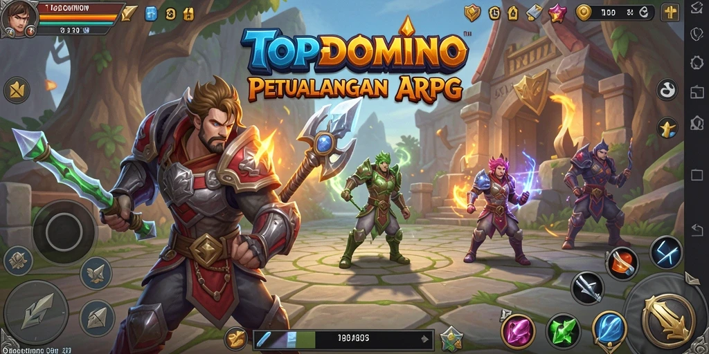 Tangkapan layar utama dari gameplay mendebarkan TOPDOMINO.